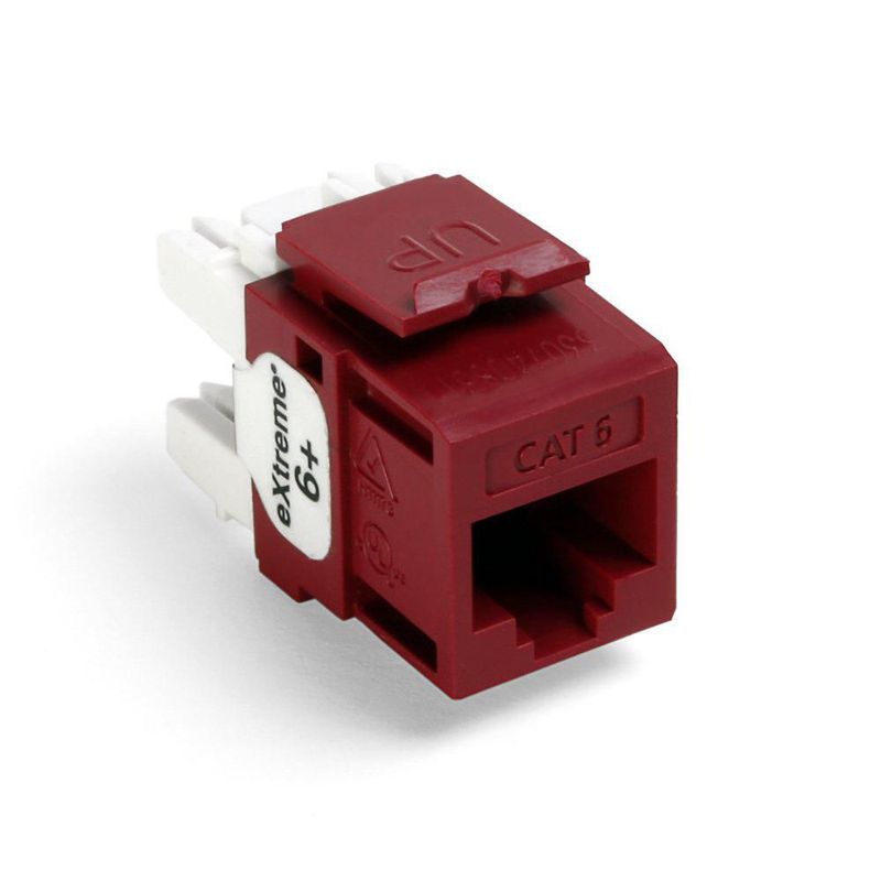 Conector Leviton Extreme 6+ QuickPort CAT 6 paquete de 25 unidades rojo