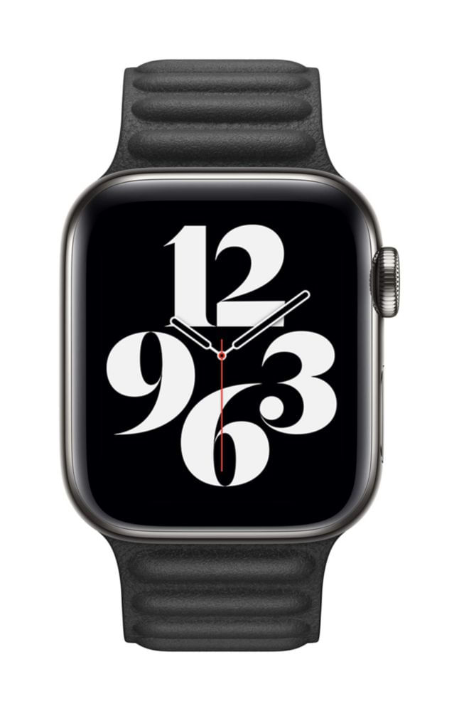 Correa de reloj Apple Leather Link negra de 40 mm tamaño mediano/grande