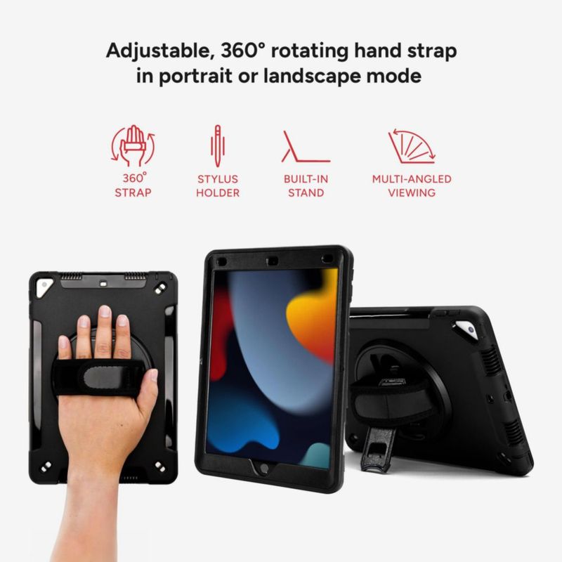 Funda para Tablet ZAGG iPad 10.2" Resistente con Correa Giratoria 360°
