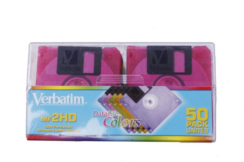 Discos para ordenador Verbatim DataLife Colors 3.5 144 MB paquete de 50