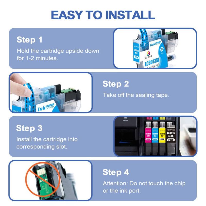 Cartuchos de tinta NEXTPAGE LC3013XL amarillos para impresora Brother