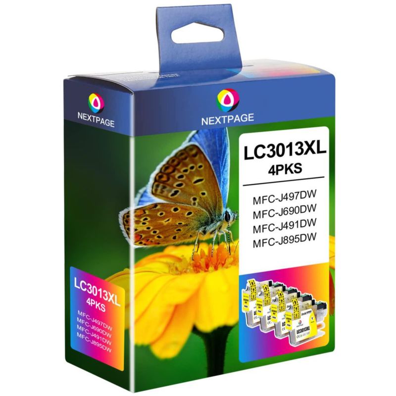 Cartuchos de tinta NEXTPAGE LC3013XL amarillos para impresora Brother