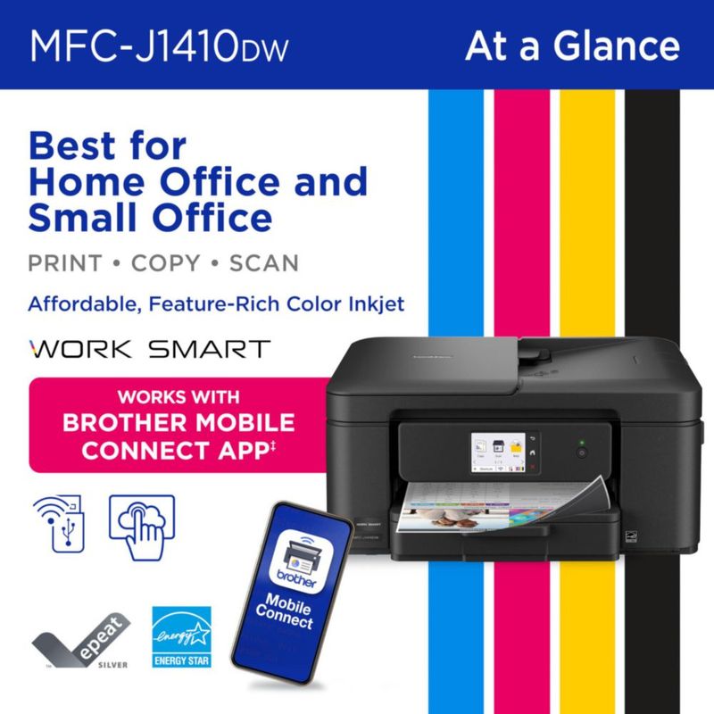 Impresora Brother MFC-J1410DW Multifuncional Inalámbrica a Color