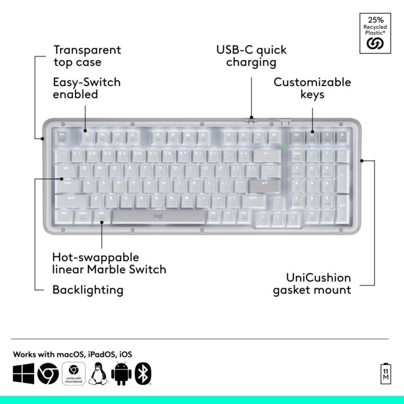 Teclado mecánico inalámbrico Logitech Alto Keys K98M