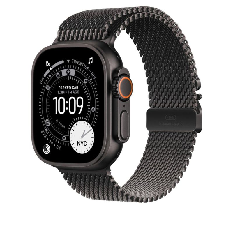 Correa de reloj Apple Milanese Loop de 49 mm negra para Apple Watch