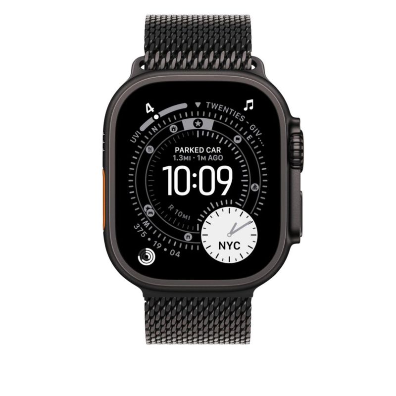 Correa de reloj Apple Milanese Loop de 49 mm negra para Apple Watch