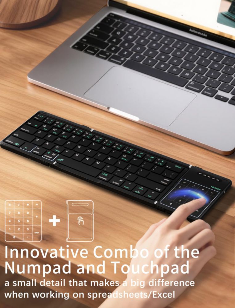 Teclado Bluetooth Plegable Nillkin con Touchpad y Teclado Numérico