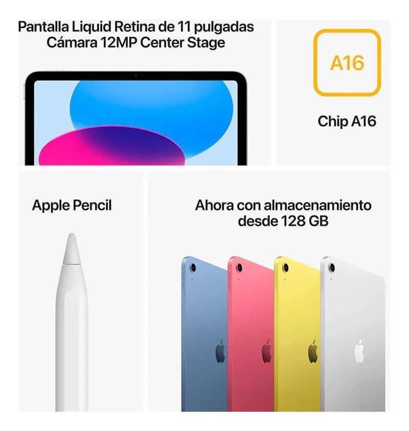 iPad 11 (2025) 11" Wi-Fi 128GB Rosa - Chip A16 Bionic
