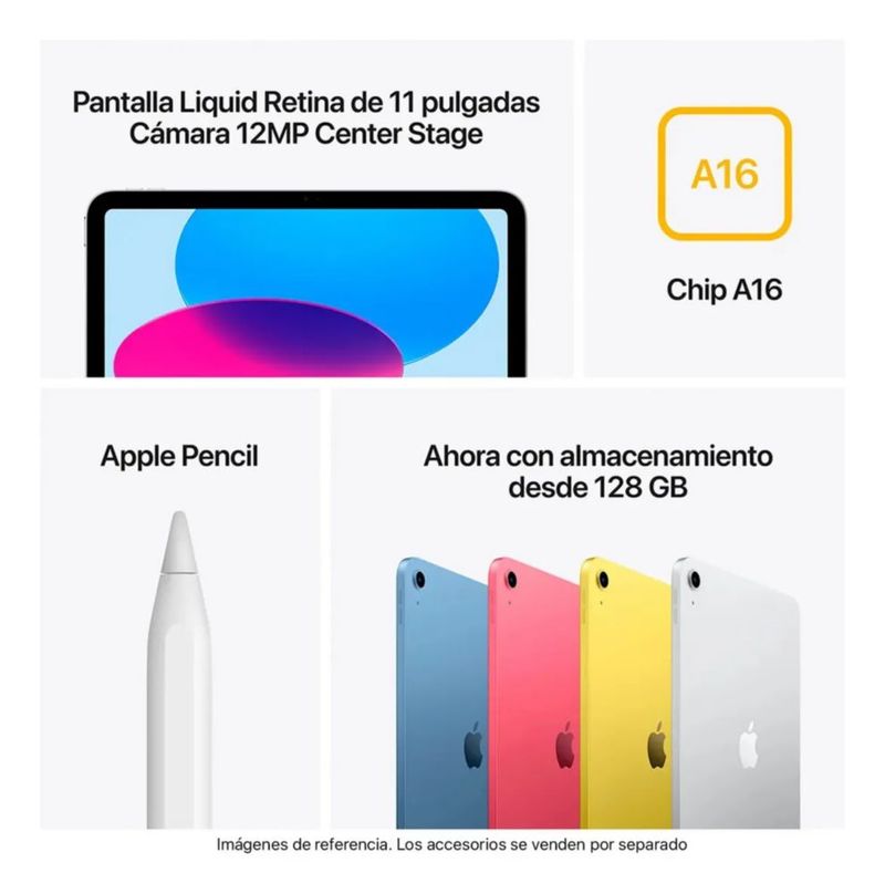 iPad 11 (2025) 11" Wi-Fi 128GB Plata - Chip A16 Bionic