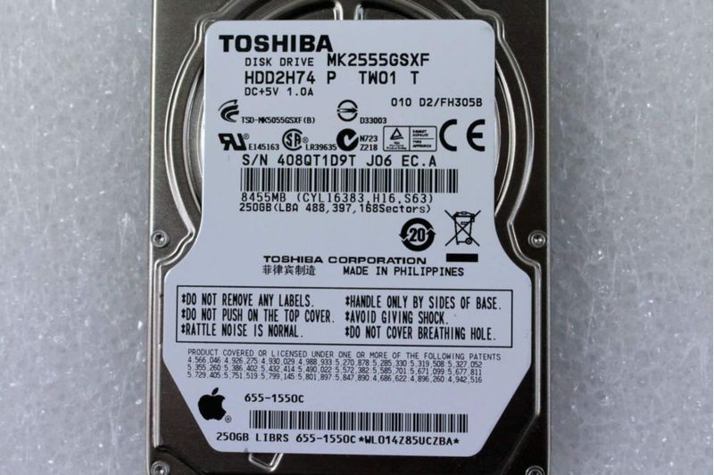 Disco Duro Reacondicionado TOSHIBA 250GB 5400RPM 2.5"