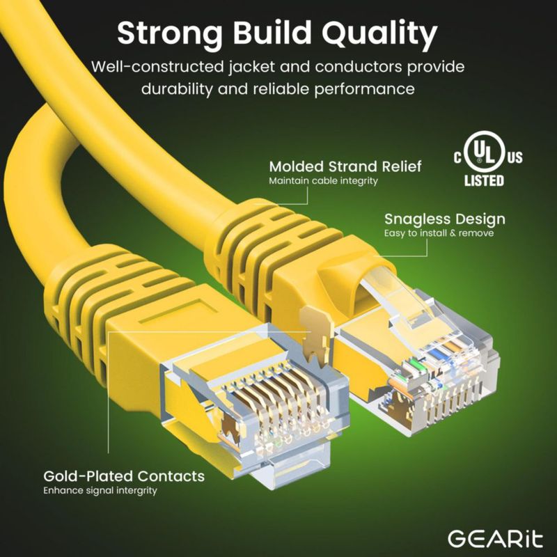 Cable Ethernet GearIt Cat 6 de 30 cm (1 pie) 100 unidades 10 Gbps RJ45