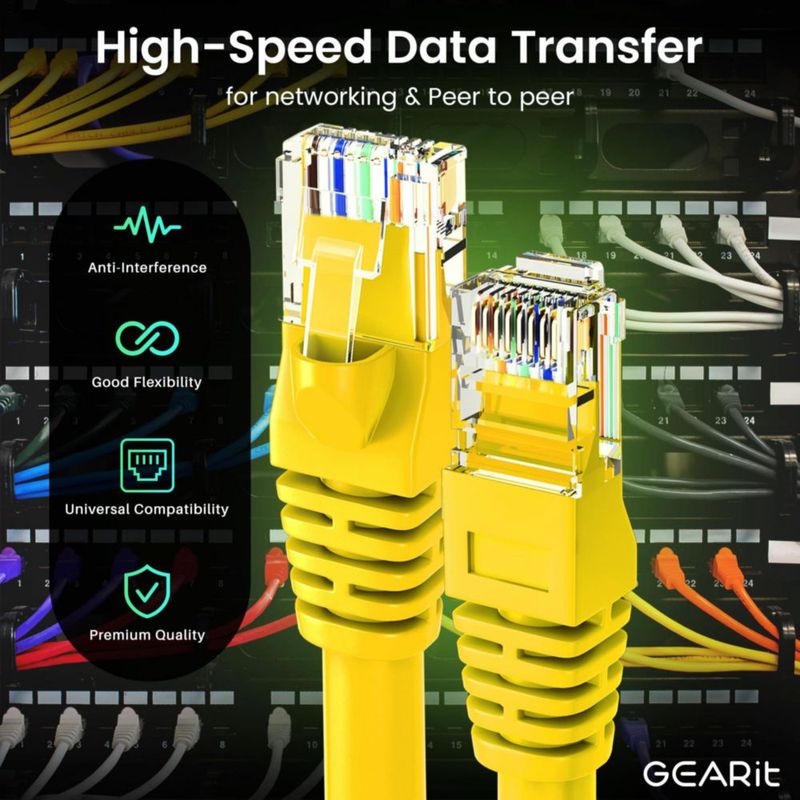 Cable Ethernet GearIt Cat 6 de 30 cm (1 pie) 100 unidades 10 Gbps RJ45