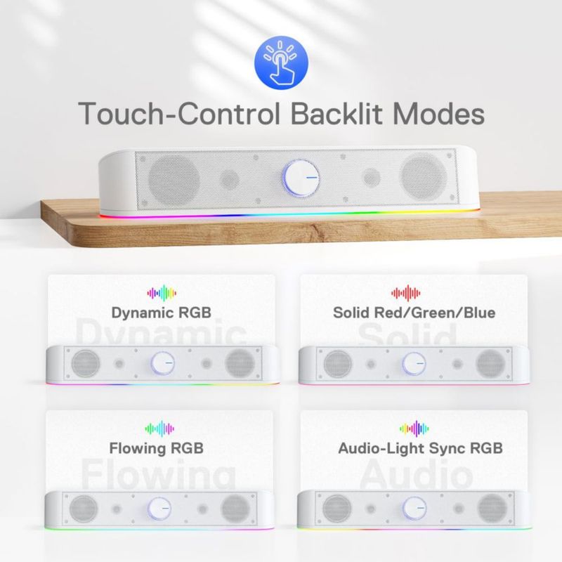 Barra de sonido de sobremesa Redragon GS560 RGB 2.0 Canal Blanca