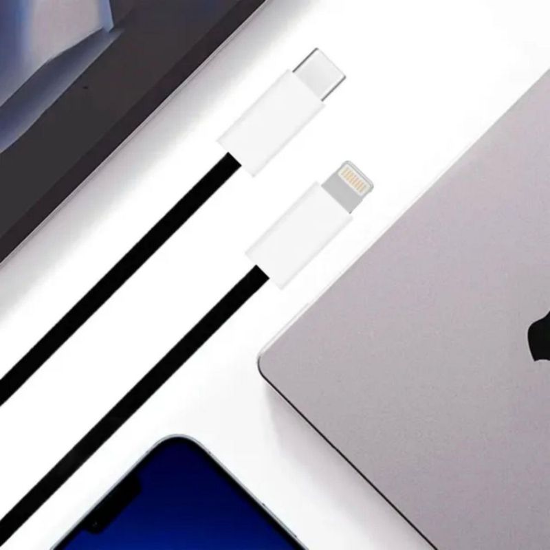 Mr. Gadgets Cable De Carga Rápida Nylon Trenzado Para Iphone, Cable Reforzado Para Transferencia De Datos, Cable Cargador Color Negro