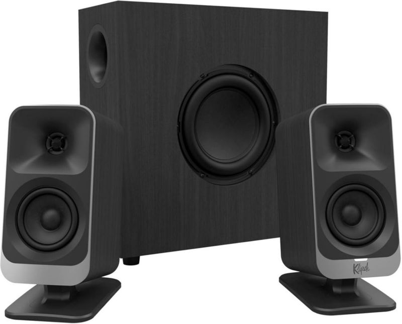 Klipsch ProMedia 2.1 Lumina Bocinas para Computadora con Subwoofer y Luces LED RGB – Audio Premium para PC y Gaming
