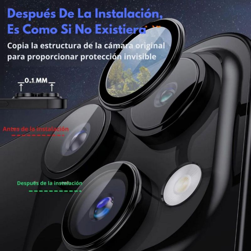 Mica Premium Protector Lente Camara Aros Para iPhone
