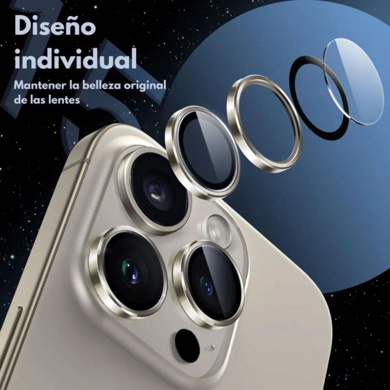 Mica Premium Protector Lente Camara Aros Para iPhone