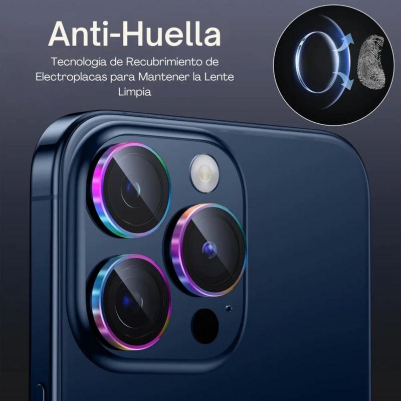 Mica Premium Protector Lente Camara Aros Para iPhone