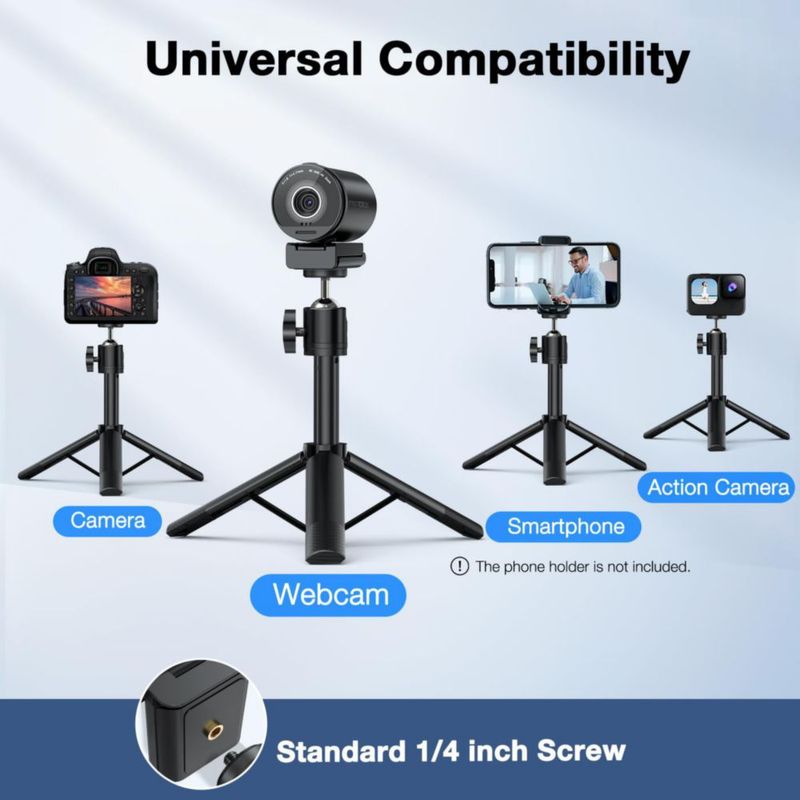Cámara web EMEET SmartCam S800-4K con trípode para streaming
