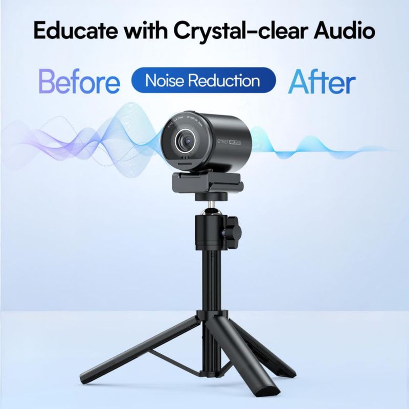 Cámara web EMEET SmartCam S800-4K con trípode para streaming