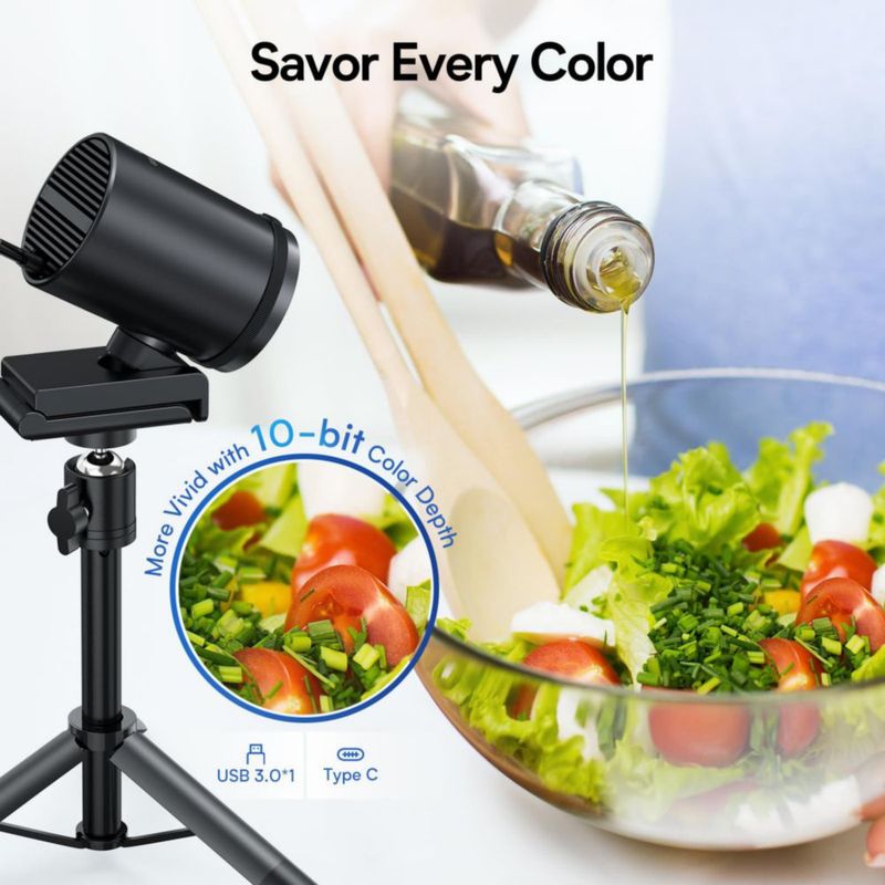 Cámara web EMEET SmartCam S800-4K con trípode para streaming
