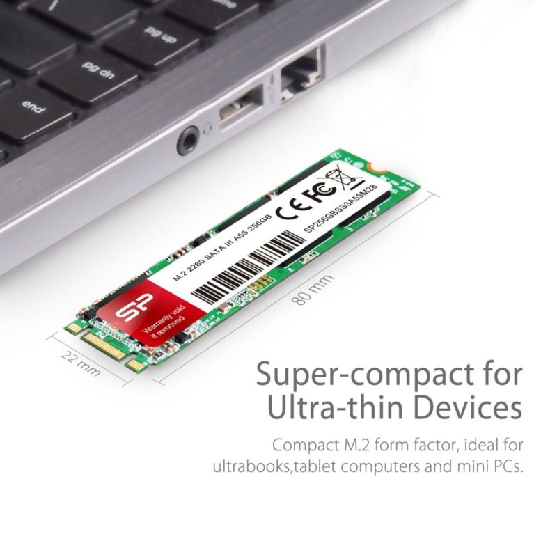 SSD Silicon Power A55 256 GB M.2 SATA III 2280 con caché SLC