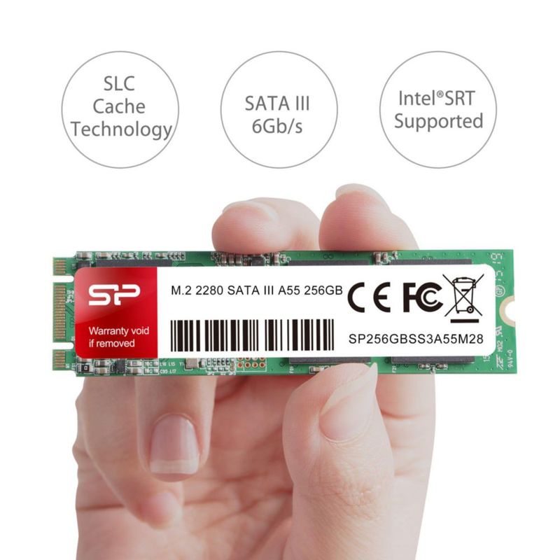 SSD Silicon Power A55 256 GB M.2 SATA III 2280 con caché SLC