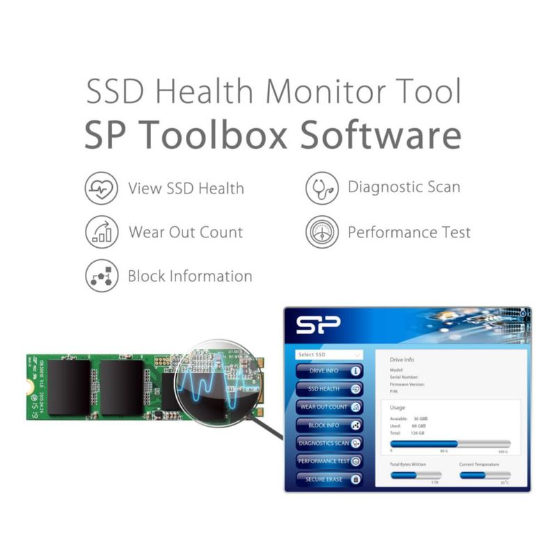 SSD Silicon Power A55 256 GB M.2 SATA III 2280 con caché SLC
