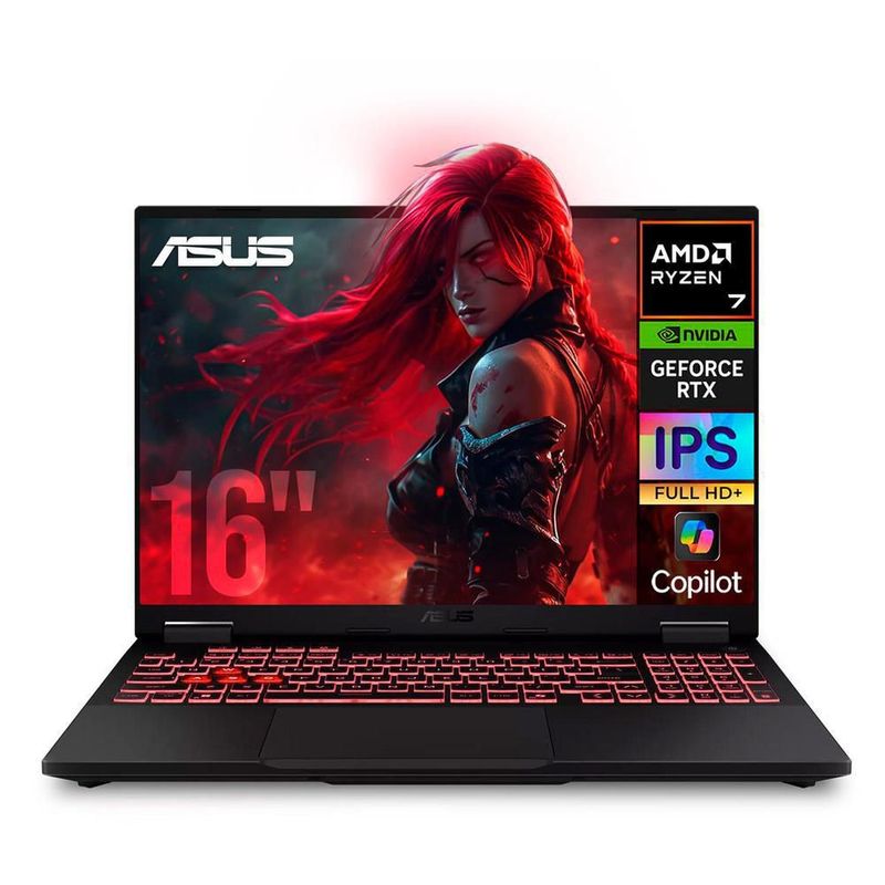 Laptop ia gamer asus tuf rtx 5060 ryzen 7 260 32gb 1tb 16