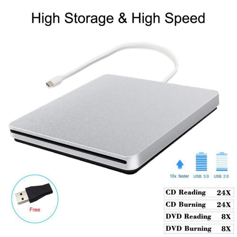Unidad externa de CD/DVD Oulin USB C grabadora/grabadora para MacBook