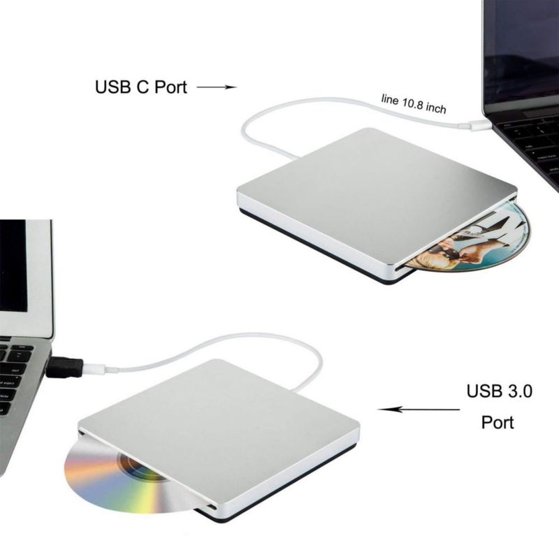 Unidad externa de CD/DVD Oulin USB C grabadora/grabadora para MacBook