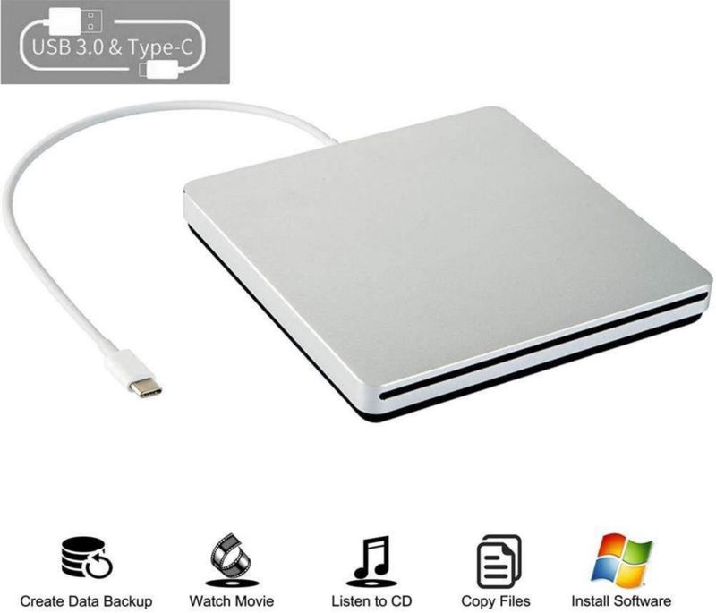Unidad externa de CD/DVD Oulin USB C grabadora/grabadora para MacBook