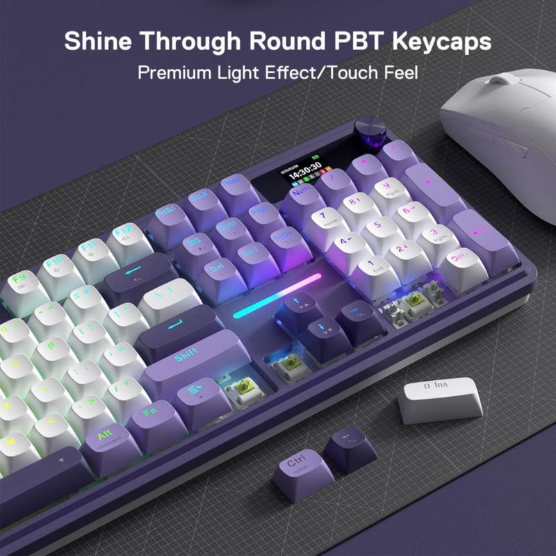 Teclado para videojuegos Redragon K762 con junta inalámbrica con pantalla Hype