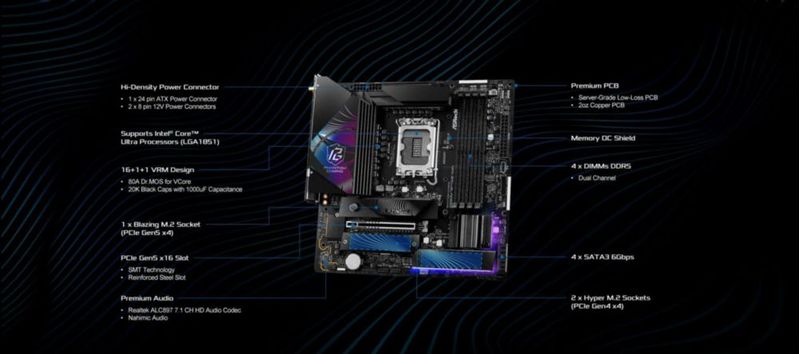 Placa madre ASRock Z890M Riptide WiFi 6E Phantom Gaming