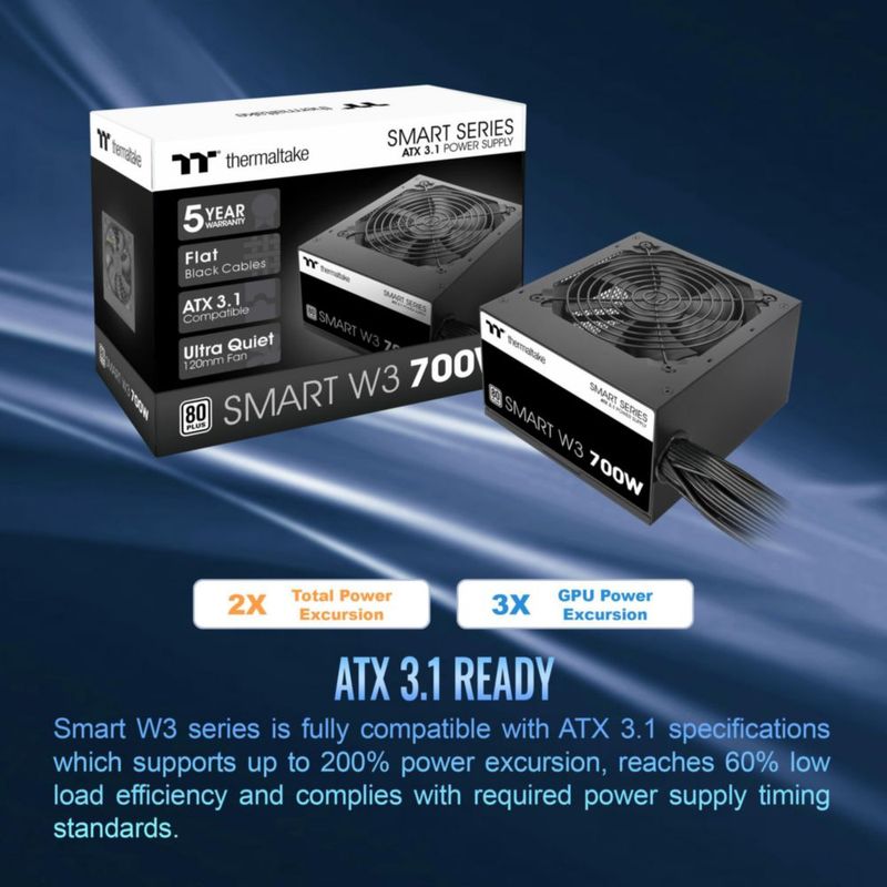 Fuente de alimentación Thermaltake Smart Serie W3 700W 80Plus
