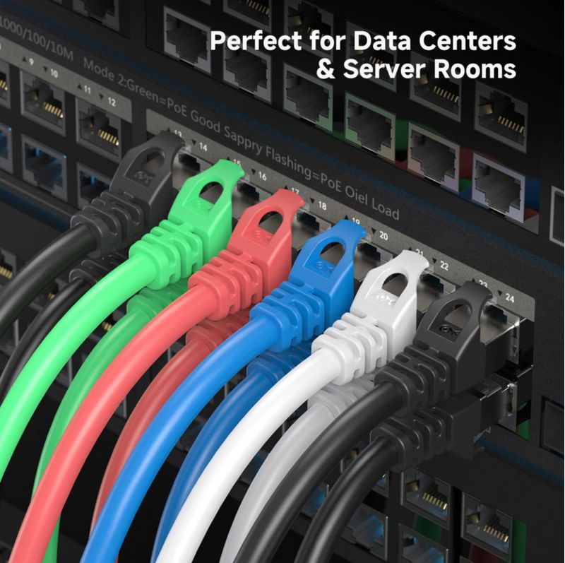 Cable Ethernet Matters Cat 6A de 150 pies verde sin enganches