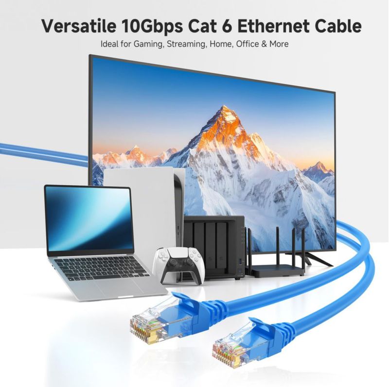 Cable Ethernet Matters Cat 6 10 Gbps 25 pies azul