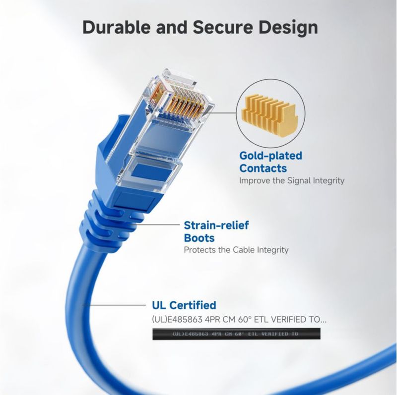 Cable Ethernet Matters Cat 6 10 Gbps 25 pies azul
