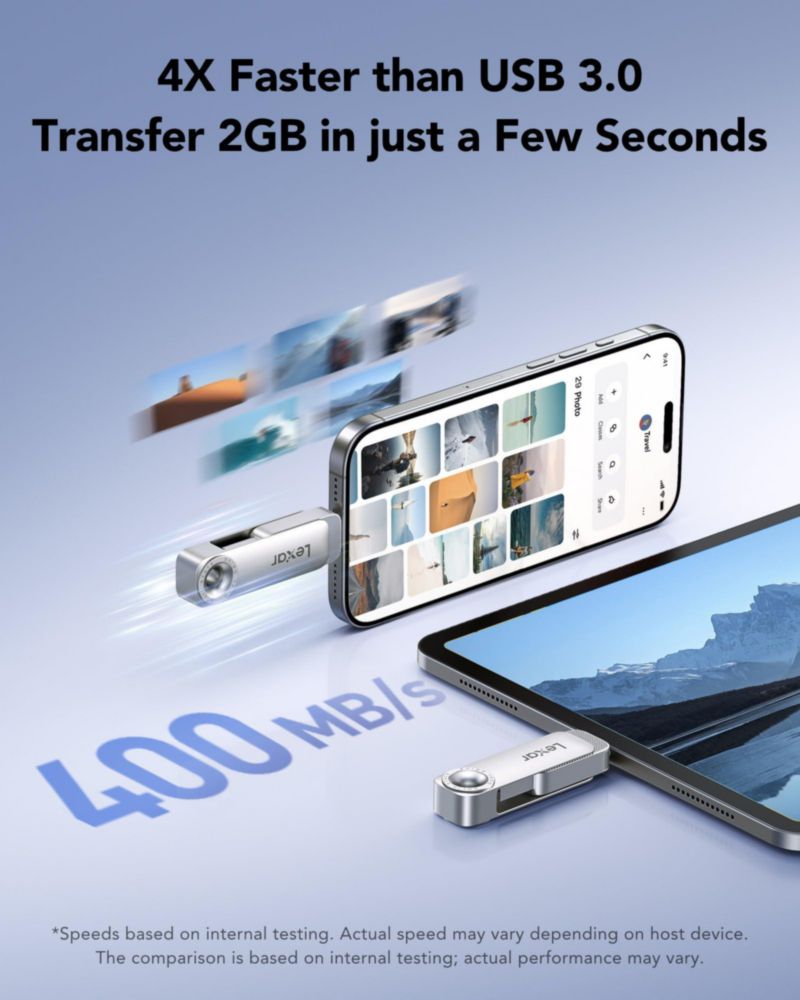 Unidad dual de estado sólido Lexar D50E 512 GB USB 3.2 Gen 1