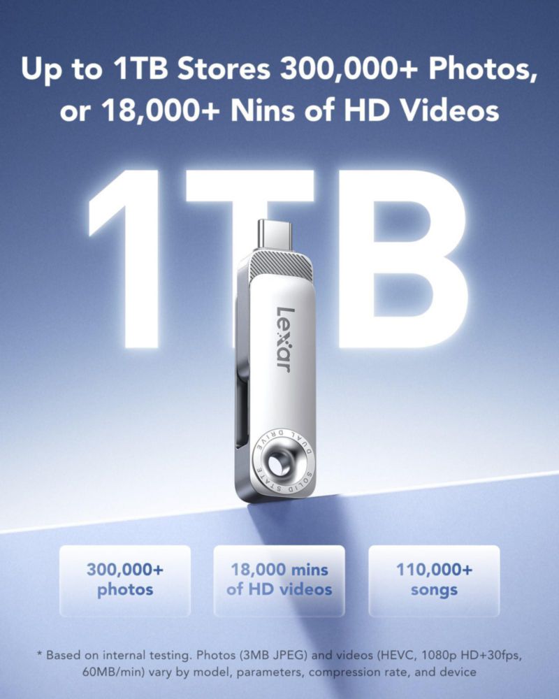Unidad dual de estado sólido Lexar D50E 512 GB USB 3.2 Gen 1