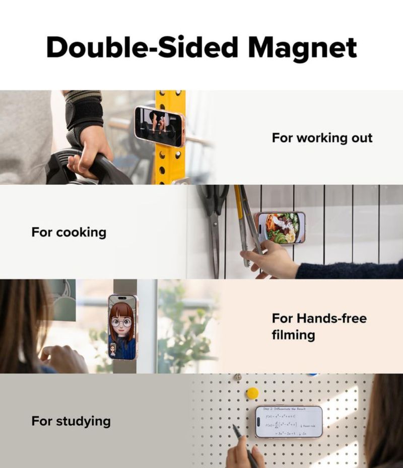 Anillo inteligente magnético dual Phone Grip Ringke plata satinada