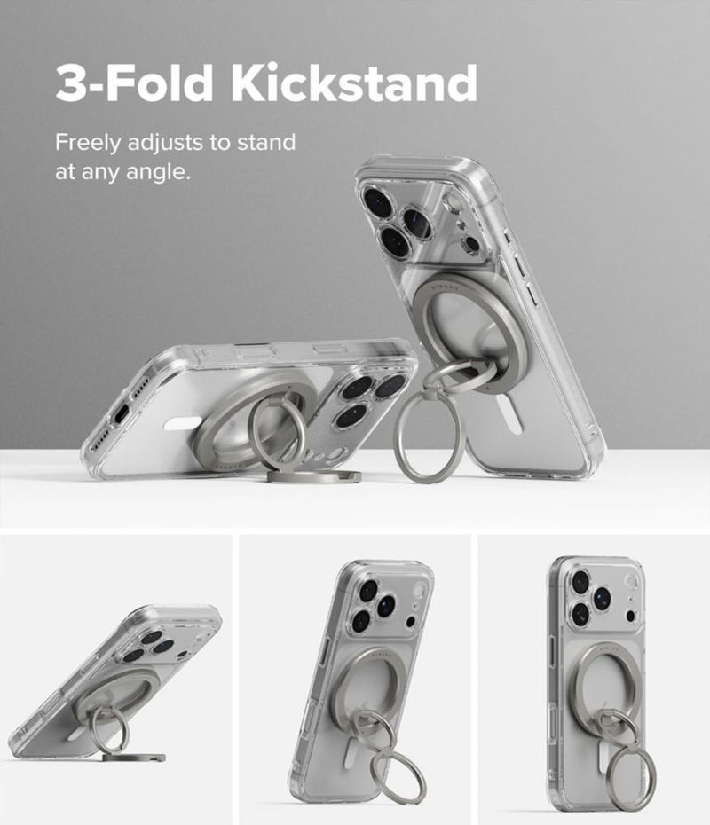 Anillo inteligente magnético dual Phone Grip Ringke plata satinada