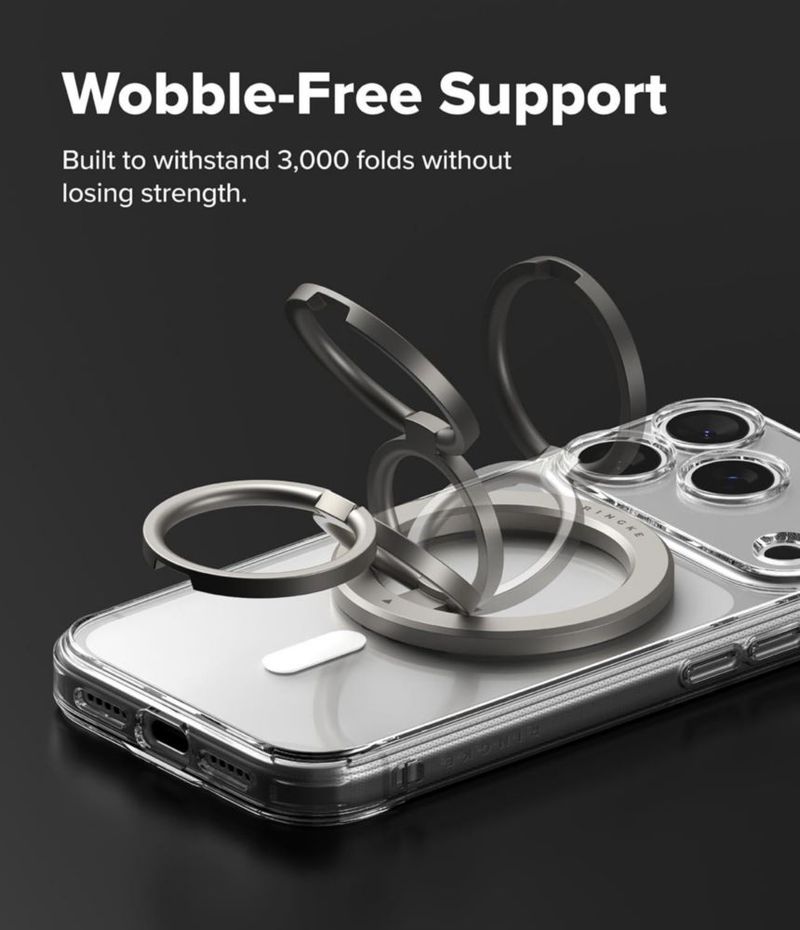 Anillo inteligente magnético dual Phone Grip Ringke plata satinada