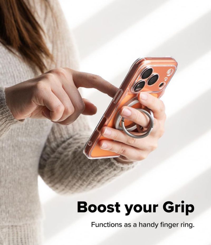 Anillo inteligente magnético dual Phone Grip Ringke plata satinada