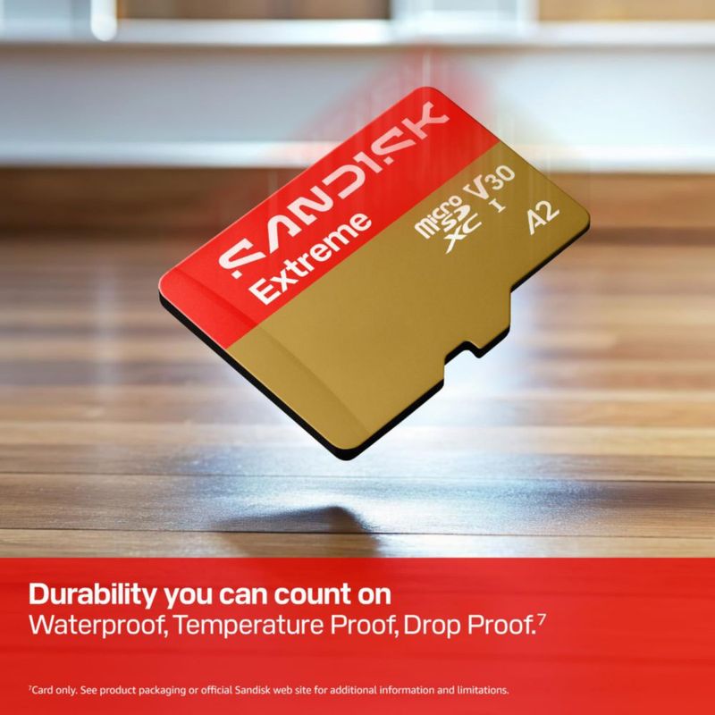 Tarjeta microSD Sandisk Extreme 512 GB UHS-I 245 MB/s de lectura 170 MB/s de escritura