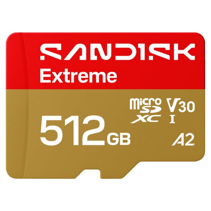 Tarjeta microSD Sandisk Extreme 512 GB UHS-I 245 MB/s de lectura 170 MB/s de escritura