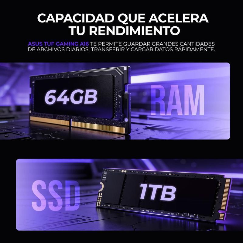 Laptop ia gamer asus tuf rtx 5060 ryzen 7 260 64gb 1tb 16