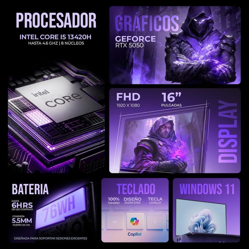 Laptop gamer acer nitro v15 rtx 5050 core i5 13420h 32gb 1tb