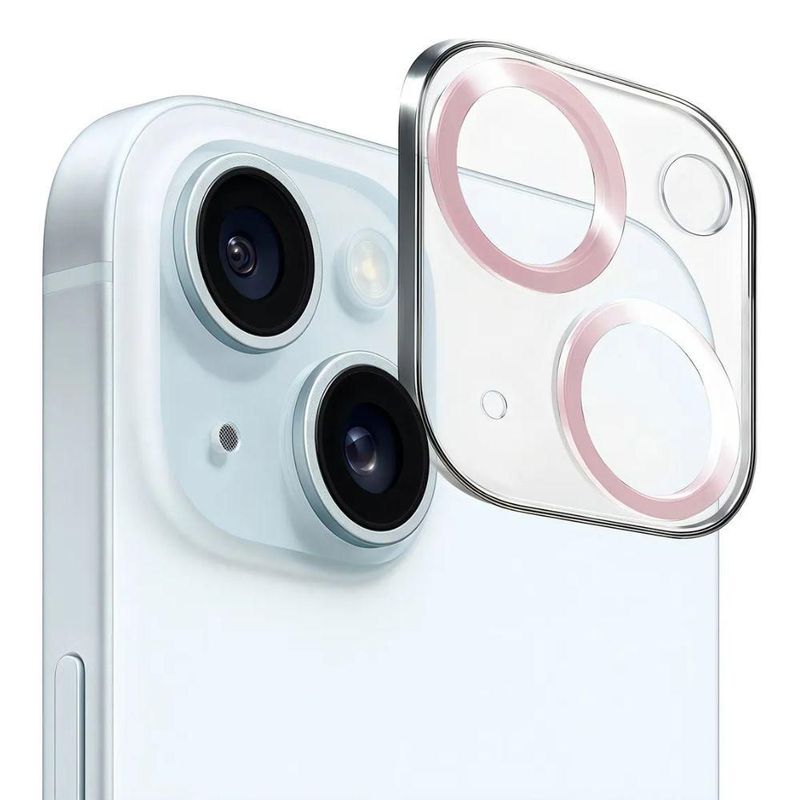 Mica De Cámara Cristal 9d Deluxe Para iPhone 15/15 Plus Plateado
