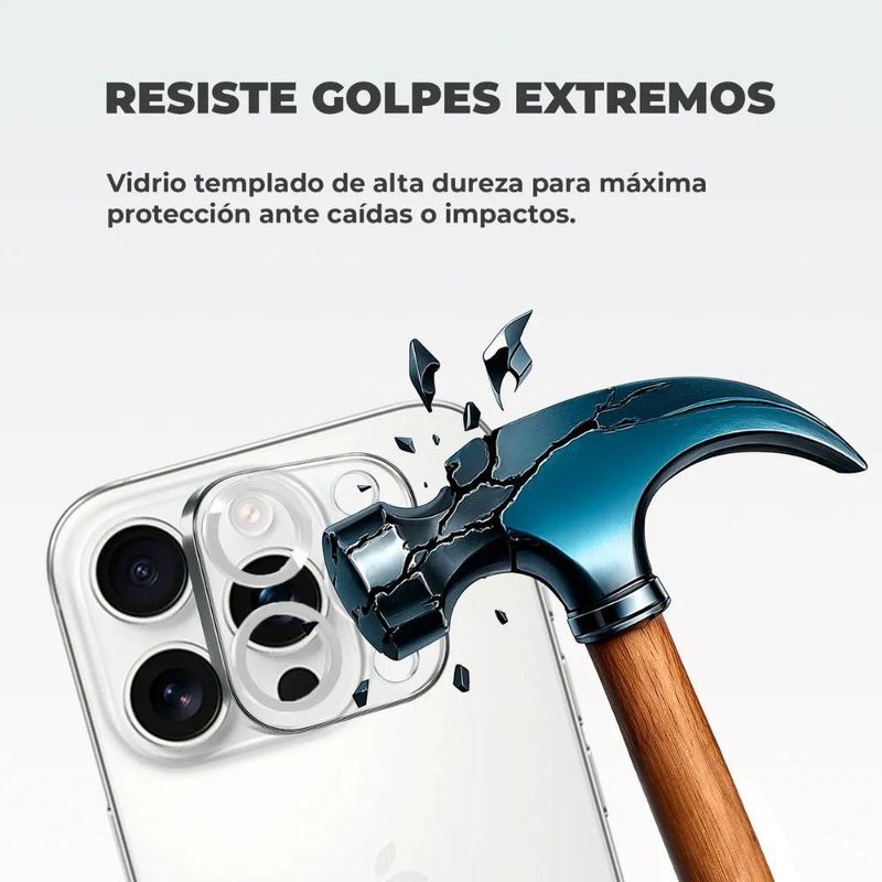 Mica Cámara Vidrio Templado Deluxe iPhone 16 Pro/Max Mr. Gadgets Plateado